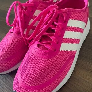 Bright Pink Adidas Tennis Shoes